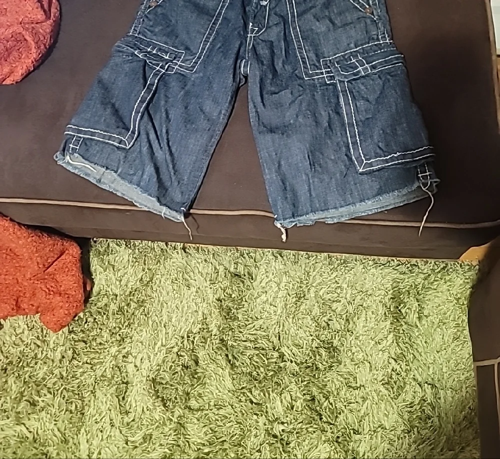 True Religion Dark Blue Denim Cargo Jean Short- Mens 30